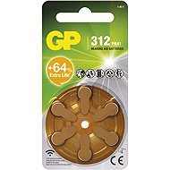 GP ZA312 (PR41) hearing aid batteries, 6 pcs - Button Cell