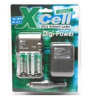X-CELL DigiPower univerzální rychlonabíječka NiCd/NiMH + 4 Ks AA NiMH 2300mAh, vč. autoadaptéru - Charger and Spare Batteries
