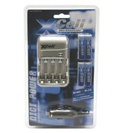 X-CELL DigiPower univerzální rychlonabíječka NiCd/NiMH + 4 Ks AA NiMH 2500mAh, vč. autoadaptéru - Charger and Spare Batteries