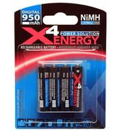 X4Energy akumulátory AAA mikrotužkový NiMH 950mAh 4 ks - -