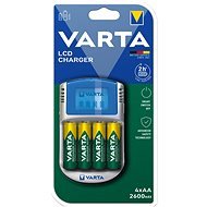 VARTA LCD-Ladegerät + 4 AA 2600 mAh R2U & 12V & USB - Ladegerät mit Ersatzakku