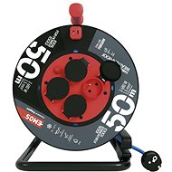EMOS Weatherproof drum cable 50 m, 4 sockets, blue, silicone, 230 V, 1.5 mm2 - Extension Cable