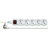 Emos Extension 250V, 5 sockets, 5m, white - Extension Cable