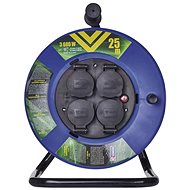 EMOS Rubber Extension Cable on Spool - 4 Sockets, 25m, 2,5mm2 SCHUKO - Extension Cable