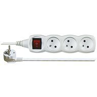 EMOS Extension Cord with Switch - 3 Sockets, 1.5m, White - Extension Cable