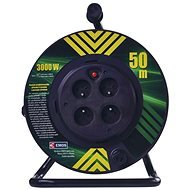EMOS PVC Cable on Fixed Center Spool  - 4 Sockets, 50m, 1,5mm2 - Extension Cable