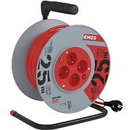 EMOS PVC Cord on Reel with Switch - 4 Sockets, 25m, 1,5mm2 - Extension Cable