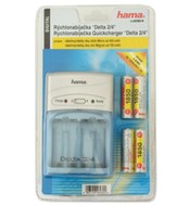 Hama Rychlonabíječka NiCd/NiMH Delta 2/4 + 4 Ks AA NiMH 1850mAh vč. autoadaptéru - -