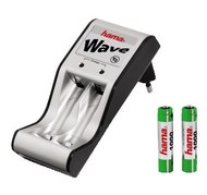 Hama NiCd/NiMH Wave 1/2 + 2 Ks AAA NiMH 1000mAh - Charger and Spare Batteries