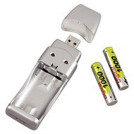 Hama USB Stick + 2 Ks NiMH AAA - Charger and Spare Batteries