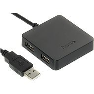Hama USB 2.0 4 port, fekete - USB Hub