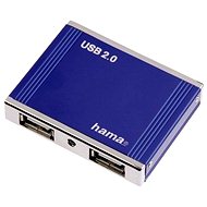 HAMA 4 port USB 2.0 HUB Alu mini blue - USB Hub