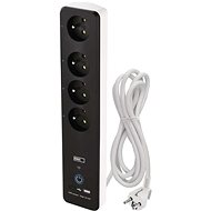 EMOS GoSmart Verlängerungskabel 2 m, 4 Steckdosen, mit Schalter, PVC, mit USB und Wifi - Verlängerungskabel