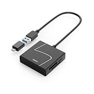 Hama Kartenleser USB 3.2 Gen1, USB-A, USB-C-Adapter, SD/CF/MS - Kartenlesegerät