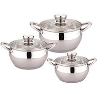 HOME ELEMENTS Stainless steel cookware set 6 pieces, combination of gloss and matt - Cookware Set