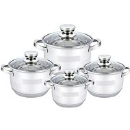HOME ELEMENTS Stainless steel cookware set 8 pieces, combination of gloss and matt - Kitchenware Set