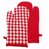 Home Elements Kitchen mitt with magnet 18 × 32 cm, red checkered - Oven Mitt