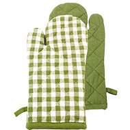 Home Elements Kitchen mitt with magnet 18 × 32 cm, green checkered - Oven Mitt