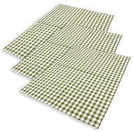 Home Elements Set of 3 tea towels 50 × 70 cm, green checkered - Kitchen Towel