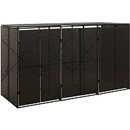 SHUMEE Přístřešek na tři popelnice 207 × 80 × 117 cm, polyratan, černý - Bin Shed