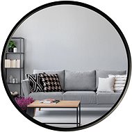 Loftika 50 Black Kulaté nástěnné zrcadlo s černým rámem - Mirror