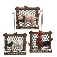 KURT ADLER Ornament farm animal by the fence - Christmas Ornaments