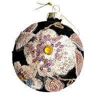 COLMORE BY DIGA Velvet ball with embroidery, diameter 8 cm - Christmas Ornaments