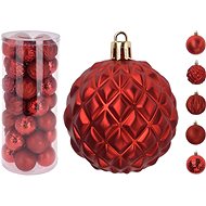 HIGHLIFE Set of red Christmas ornaments 6 cm, 35 pcs - Christmas Ornaments