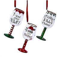 KURT ADLER Wine glass with inscriptions - Christmas Ornaments