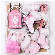 HIGHLIFE Wooden ornaments, mix, pink, 6 pcs - Christmas Ornaments