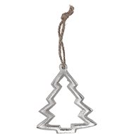 H&L Závěsná dekorace Strom, 10 cm, stříbrná - Christmas Decoration