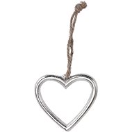 H&L Christmas decoration - heart, silver, 10 cm - Christmas Decoration