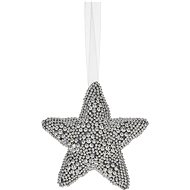 H&L Christmas decoration - hanging beaded star, silver, 15 cm - Christmas Decoration
