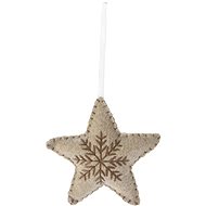 H&L Christmas decorations - hanging star, light brown, 10 cm - Christmas Ornaments