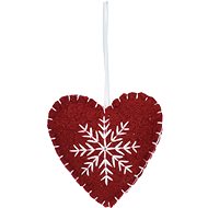 H&L Závěsná vánoční dekorace Srdce, 10 cm, červená - Christmas Ornaments
