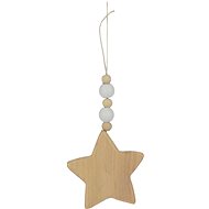 H&L Christmas decorations - hanging star, white/natural, 2 pcs - Christmas Ornaments