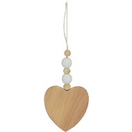 H&L Christmas decorations - Hanging heart, white/natural, 2 pcs - Christmas Ornaments
