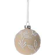 H&L Christmas glass flask 8 cm, frosted cream - Christmas Ornaments