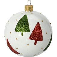 H&L Christmas ornament ball 8 cm, green / red tree - Christmas Ornaments