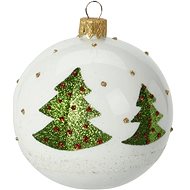 H&L Christmas ornament ball 8 cm, green tree with red - Christmas Ornaments