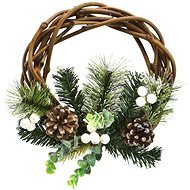 DOMMIO Christmas wreath - snow wicker, 25 cm - Wreath