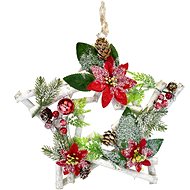 DOMMIO Christmas decoration - star with red ponsettias, 30 cm - Christmas Decoration
