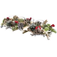 DOMMIO Christmas candle holder - with elderberries, 8 × 40 cm - Christmas Candlestick