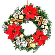 DOMMIO Christmas wreath - with pansies and cinnamon, 35 cm - Wreath