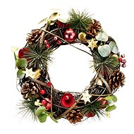 DOMMIO Christmas wreath - rattan with eucalyptus branches, 30 cm - Wreath