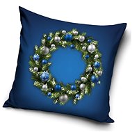 Carbotex Christmas wreath Christmas wreath blue 40 × 40 cm - Pillowcase