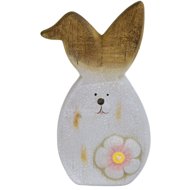 Dommio Ceramic rabbit with flower 20 cm - Easter Decoration