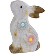 Dommio Ceramic bunny with flowers 15,5 cm - Easter Decoration