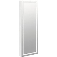 Shumee Zrcadlová šperkovnice s LED světly nástěnná bílá - Zrcadlo