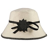 Sotra Sauna Hat PANÍ White/Grey, 100% Wool - Sauna Hat